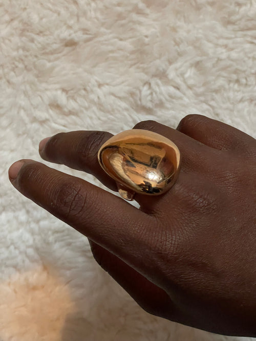 Bague ronde large lisse
