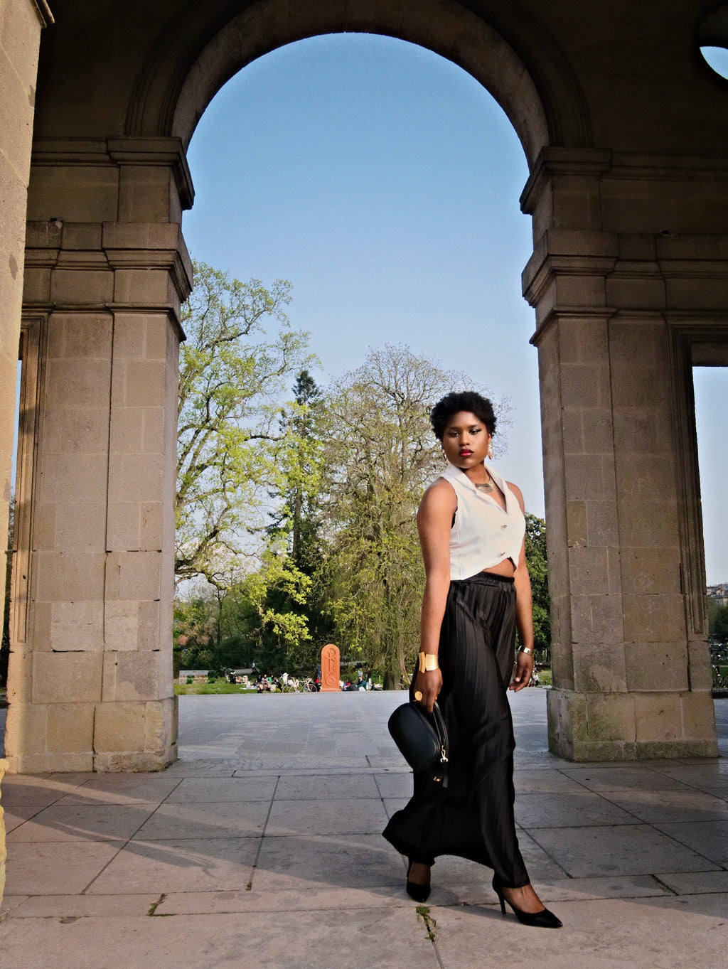 Pantalon noir large